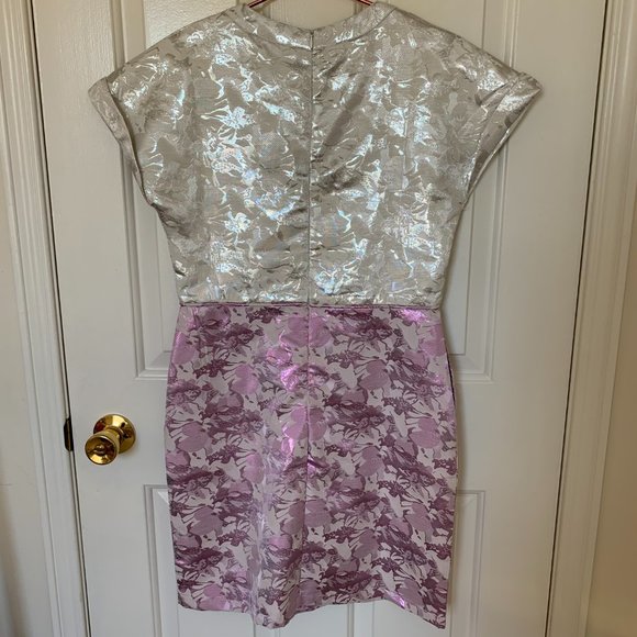 Boohoo Boutique Purple/Ivory Shiny One Piece Dress - Picture 6 of 6